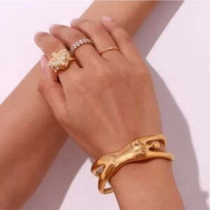 Gold-Tone Sculptural Cuff Bracelet ✨